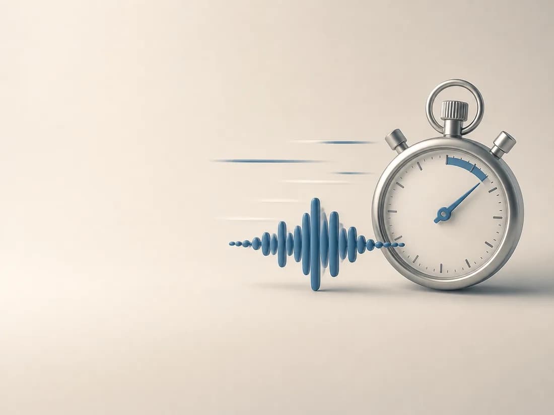 Cronómetro junto a una onda de sonido