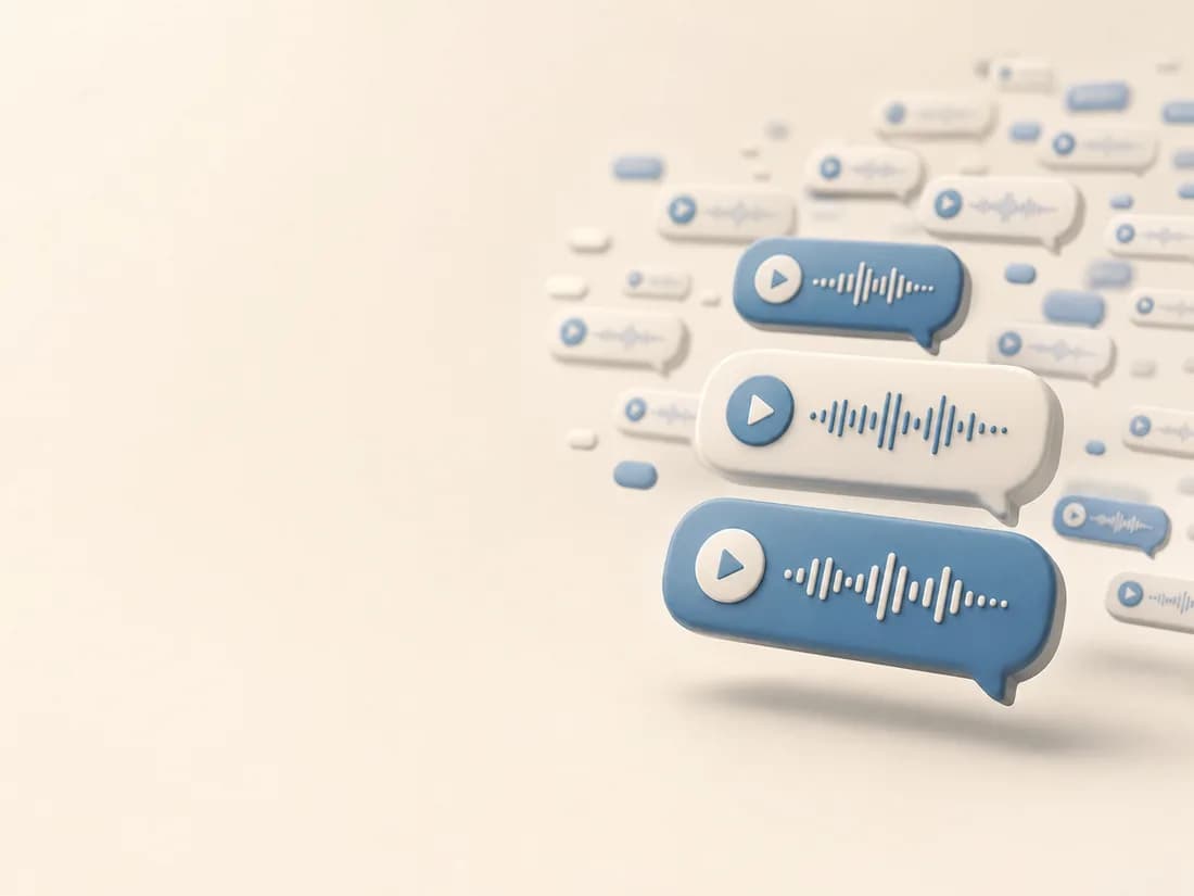 Burbujas de mensajes de audio multiplicándose